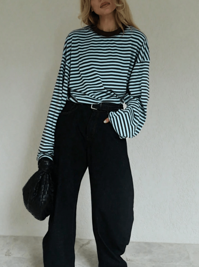 ZEYA - Angela Striped Oversized Knit Sweater