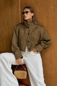 Veste à col plissé Angelou