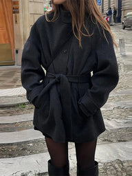 Manteau court à col montant Anna