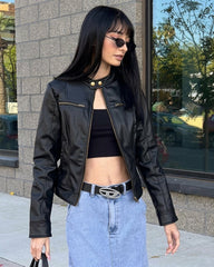 Anne Faux Leather Moto Jacket