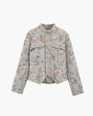 Veste courte jacquard vintage Anne