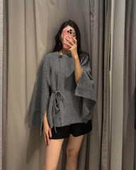 Cardigan Anya à fente et manches chauve-souris