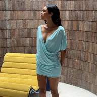 Robe courte froncée Brena