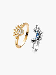 Ensemble de bagues soleil et lune célestes Brietta