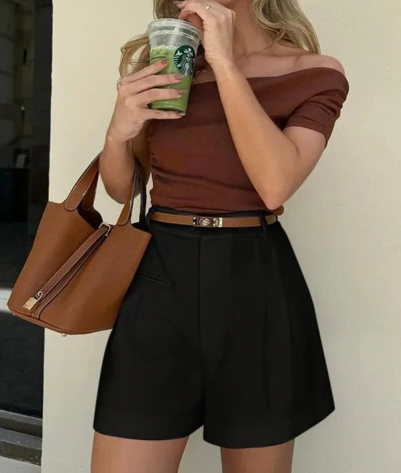ZEYA - Camila High-Waisted Tailored Shorts