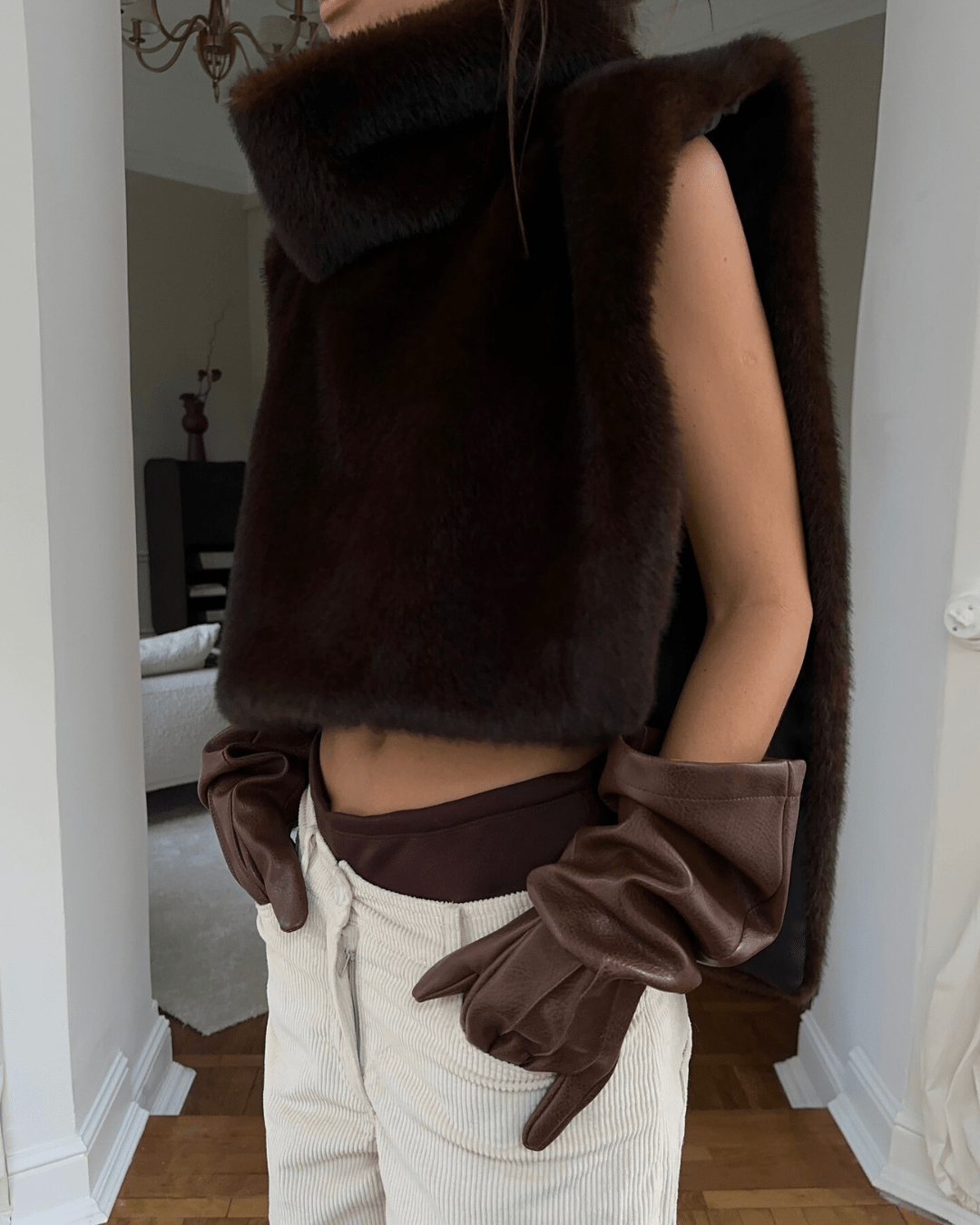 ZEYA - Carina Faux Fur Turtleneck Vest