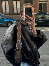 Veste en simili cuir végétalien Carlyn