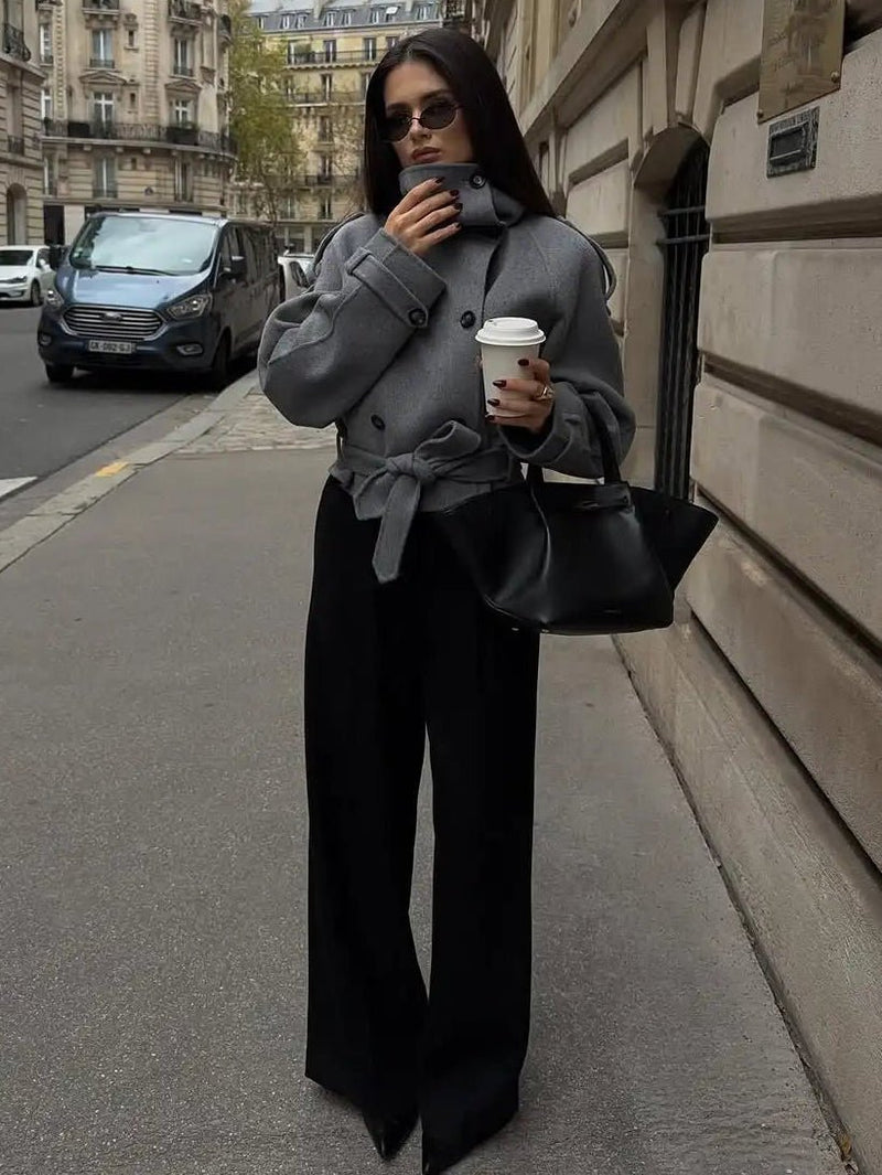 ZEYA - Carmen Double-Breasted Turtleneck Coat
