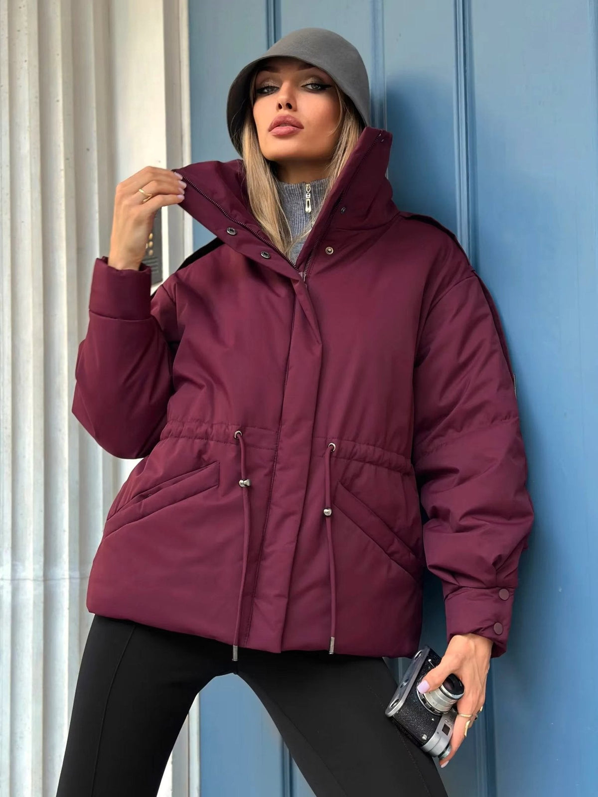 ZEYA - Carmen Oversized Drawstring Waist Puffer Jacket