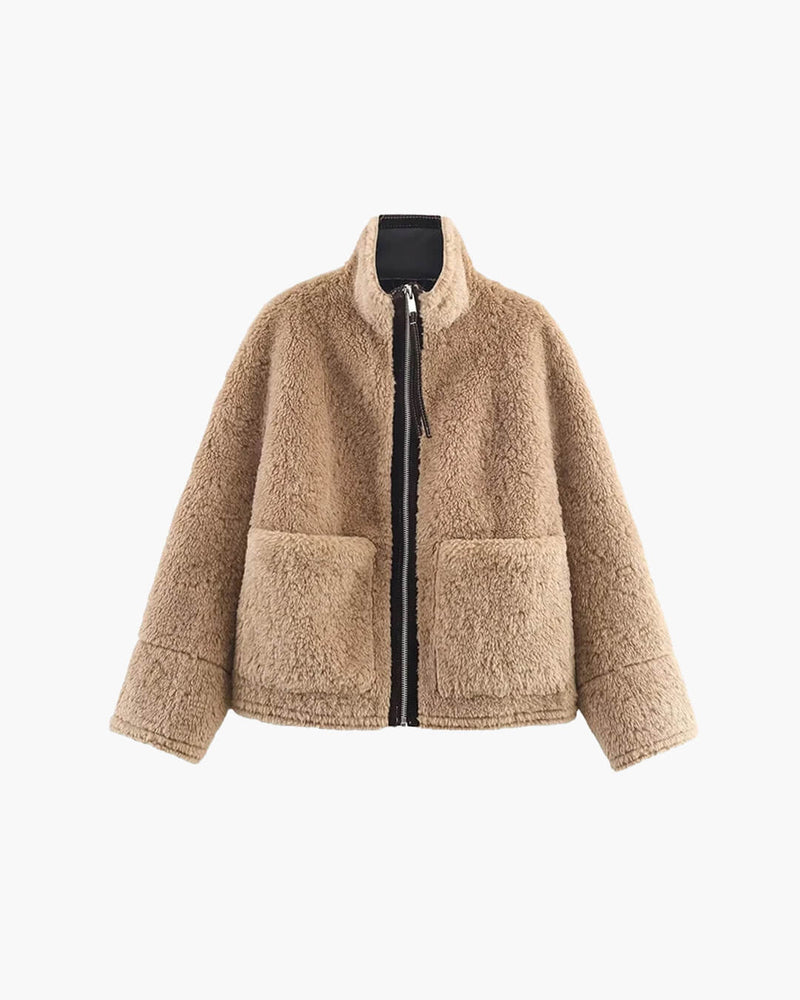 ZEYA - Clara Stand Collar Faux Fur Jacket