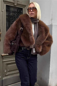 Manteau court en fausse fourrure Clarisse