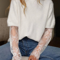 Pull manches en dentelle Colbie