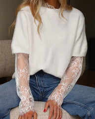Pull manches en dentelle Colbie