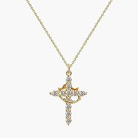 Collier avec pendentif croix en pierres précieuses Tabitha