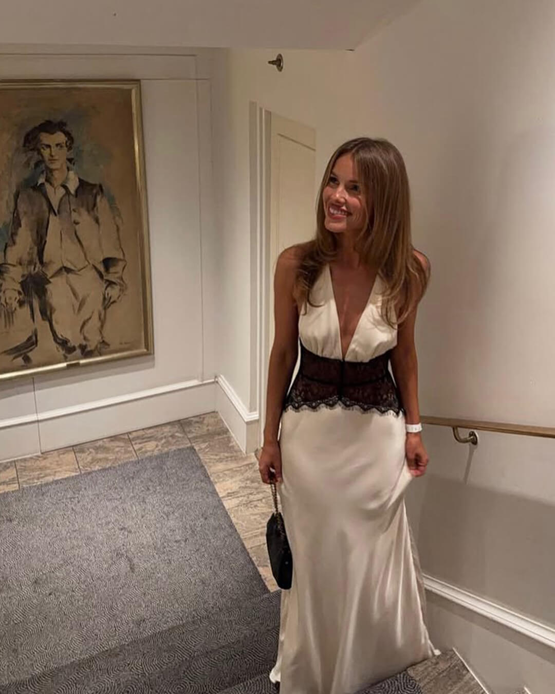 ZEYA - Danna Satin Lace Waist Backless Dress