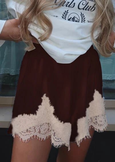 ZEYA - Danya Satin Silk Lace Shorts