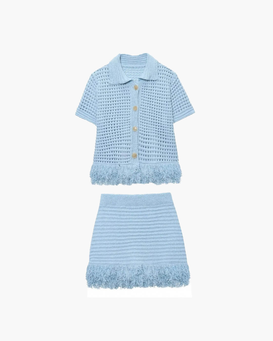 ZEYA - Demetra Knitted Tassel Skirt Set