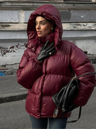 Parka matelassé à capuche demi