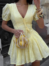 Denise Puff Sleeve Mini Dress