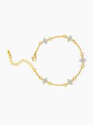 Bracelet chaîne fleur en strass Dina