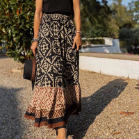 Jupe midi swing imprimée bohème Maricar
