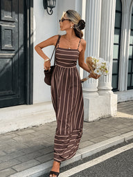 Robe nuisette en lin rayée Angela
