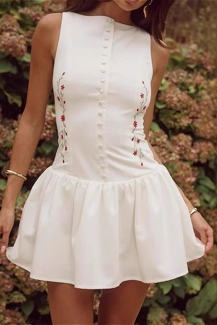 ZEYA - Eliana Sleeveless Embroidered Mini Dress
