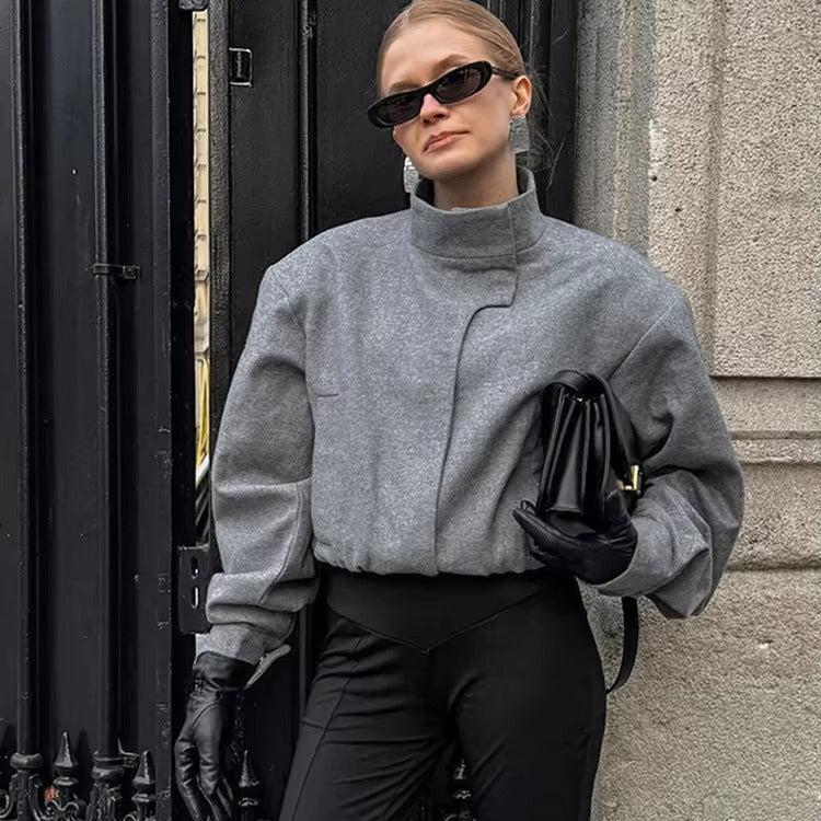 ZEYA - Ellyse Stand Collar Short Jacket