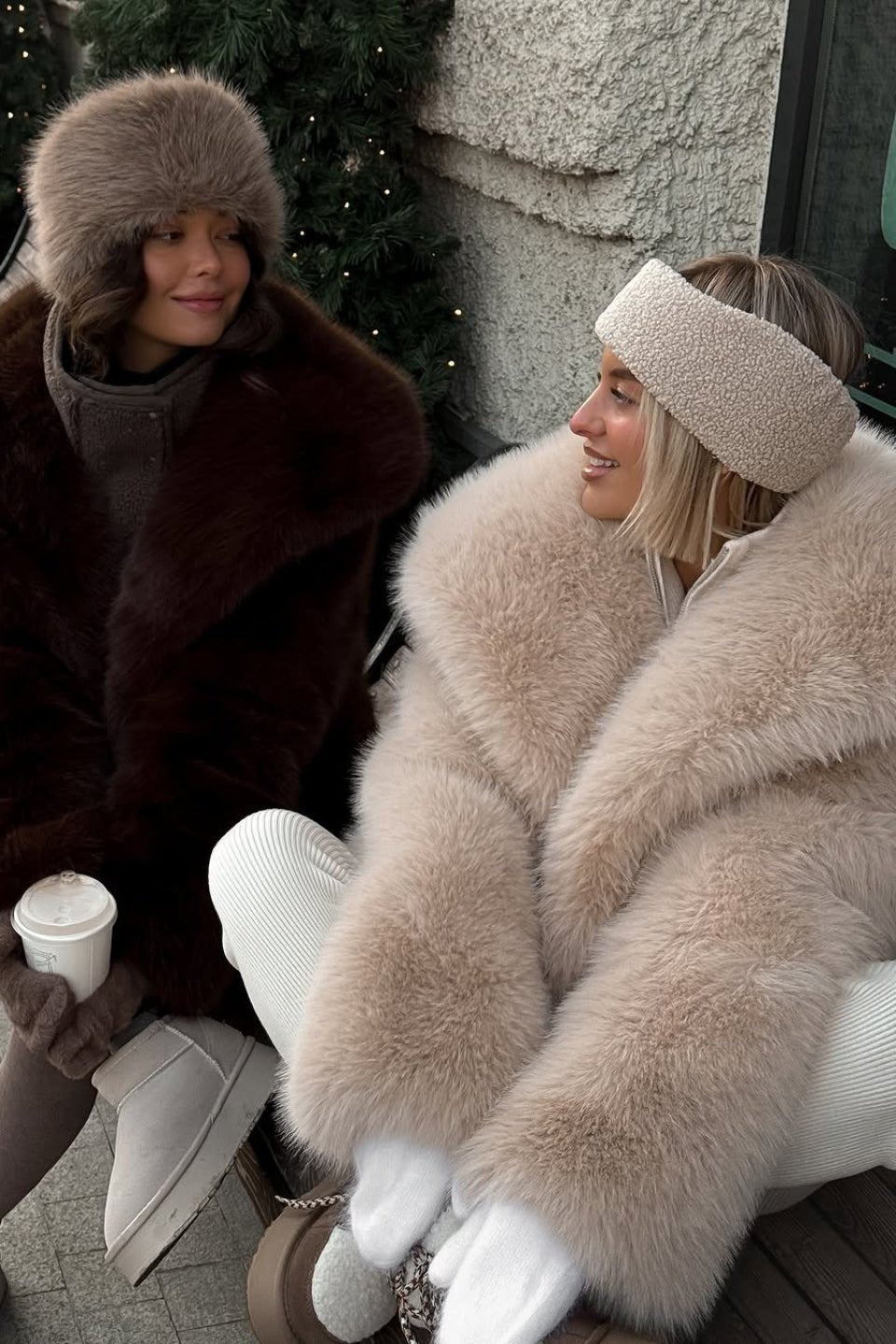 ZEYA - Emilie Puffy Collar Faux Fur Coat