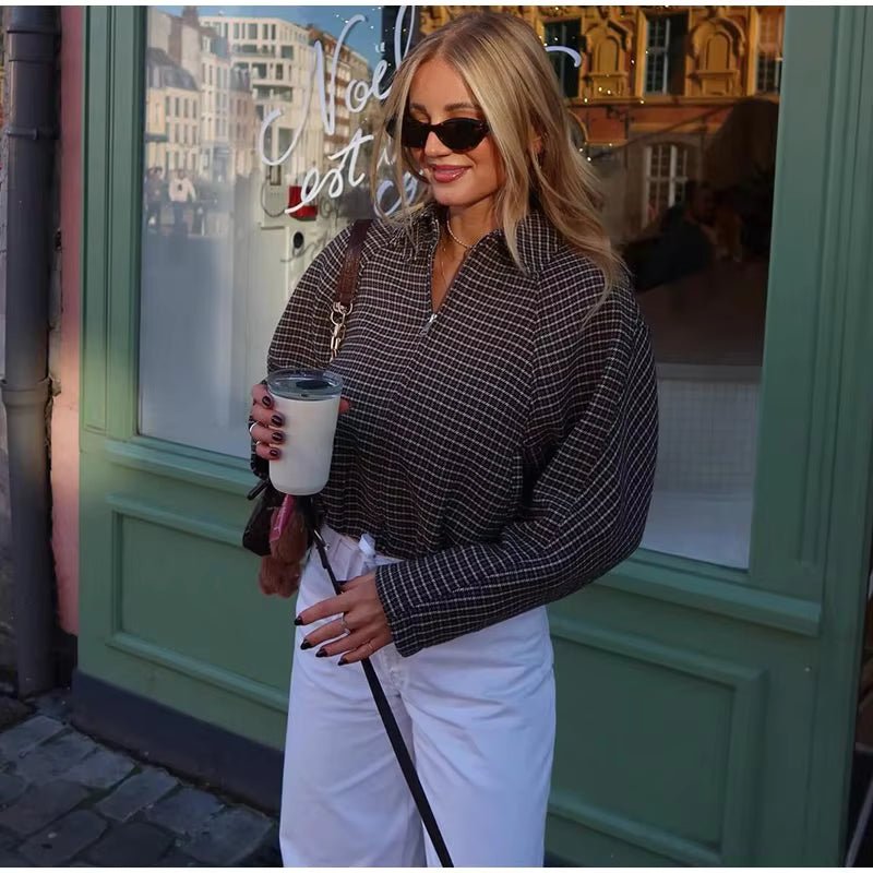 ZEYA - Erica Houndstooth Zip Jacket Suit