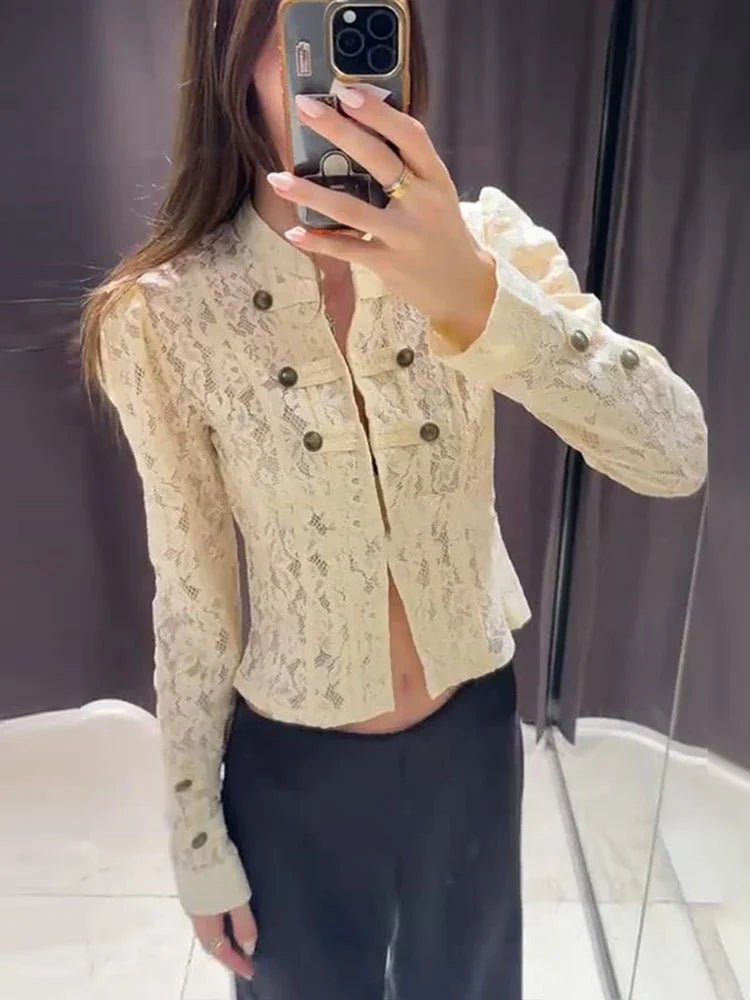 ZEYA - Esther Sheer Lace Patchwork Jacket