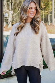 Pull en maille à franges Eva