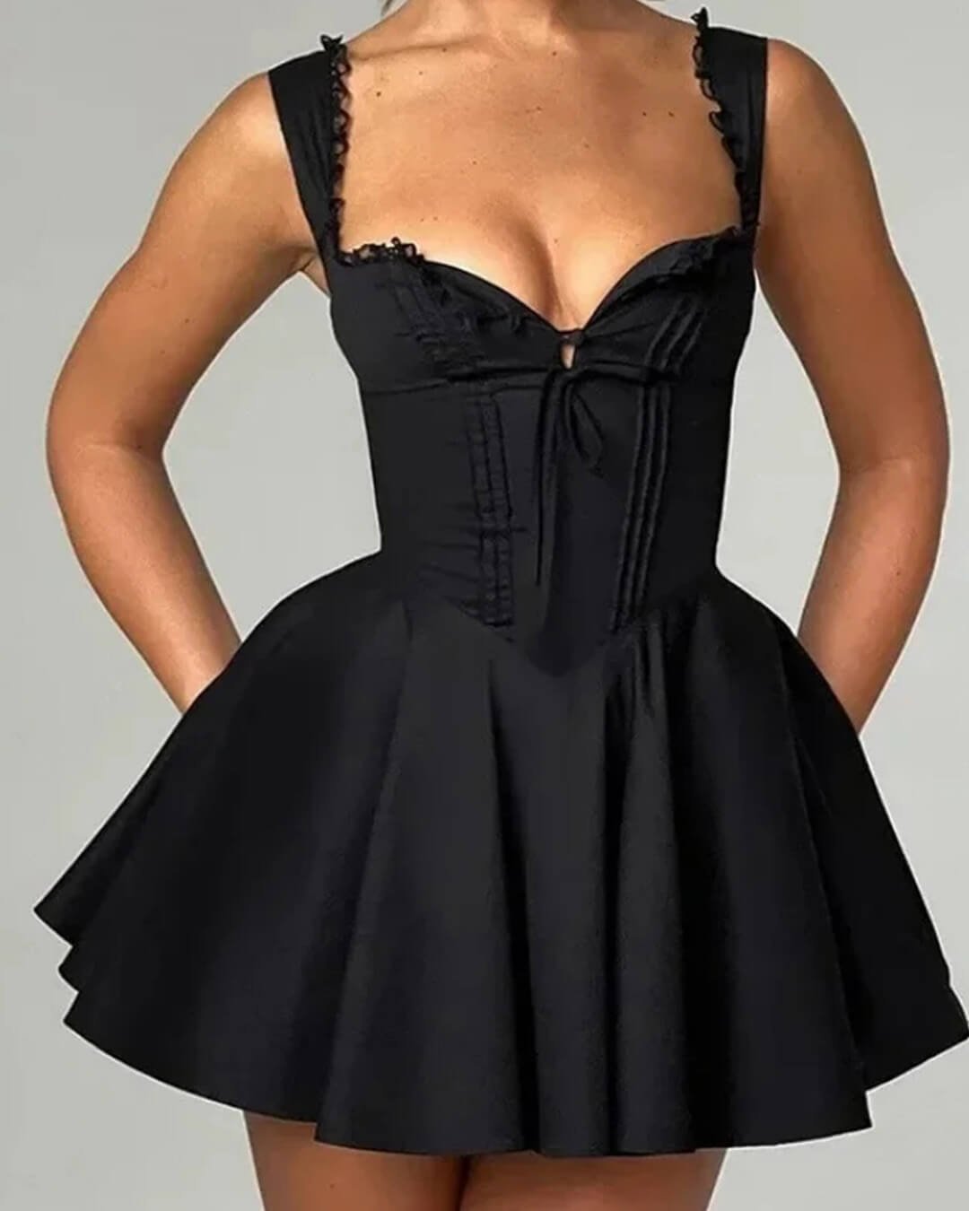 ZEYA - Evelyn Lace-Up Back Mini Dress