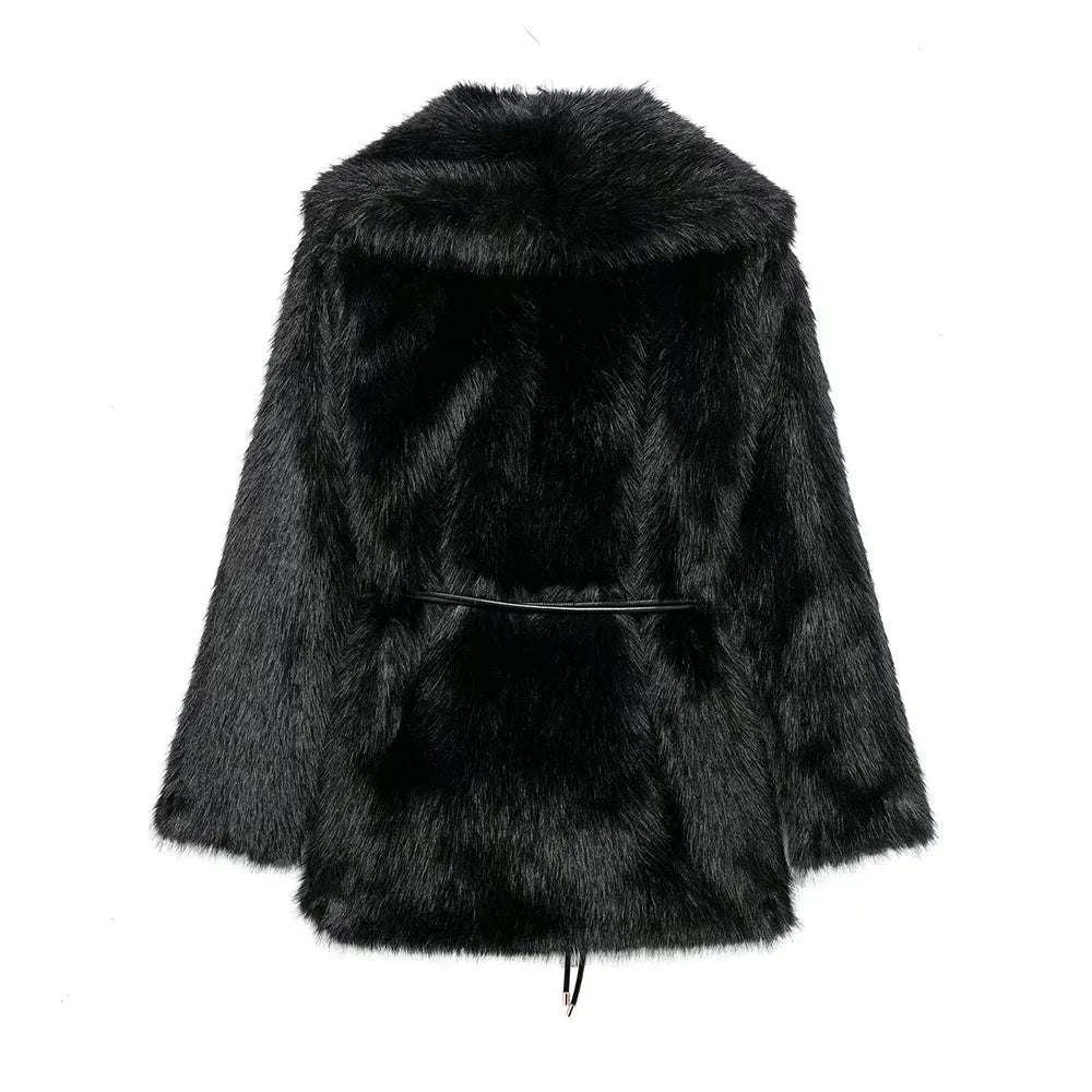 ZEYA - Feliz Faux Fur Coat with Belt