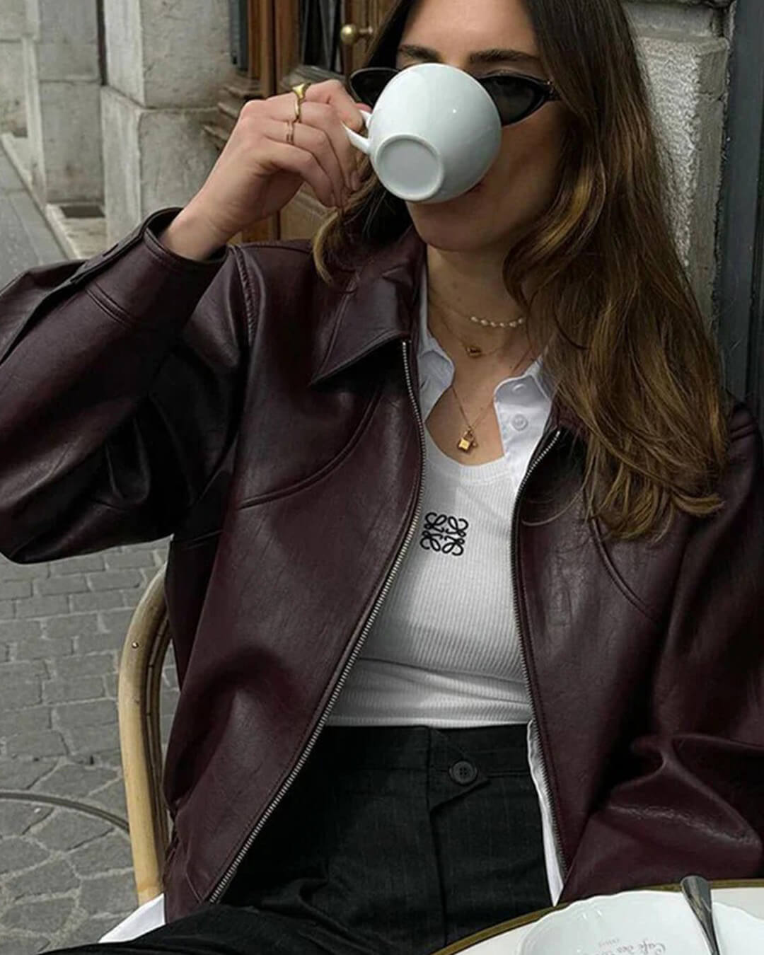 Blouson aviateur en similicuir Florence