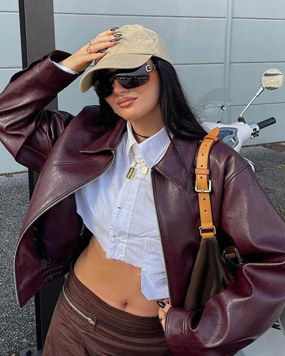 Blouson aviateur en similicuir Florence