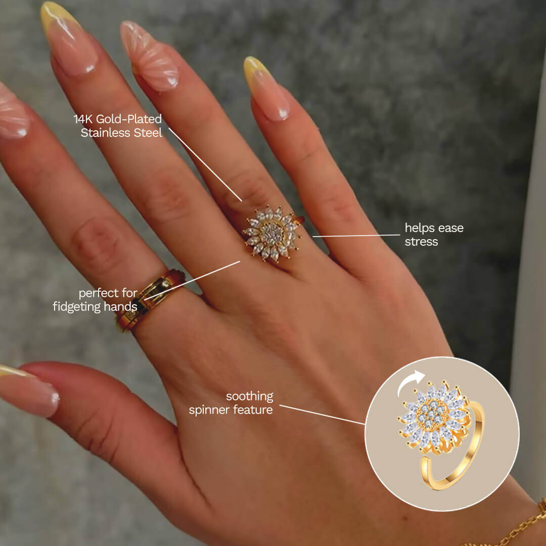ZEYA - Flower Anxiety Spinner Ring