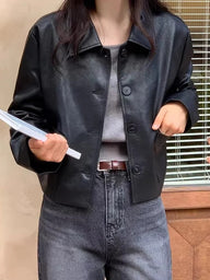 Veste courte en similicuir Gianne