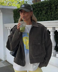 Blouson aviateur en suédine Ginny