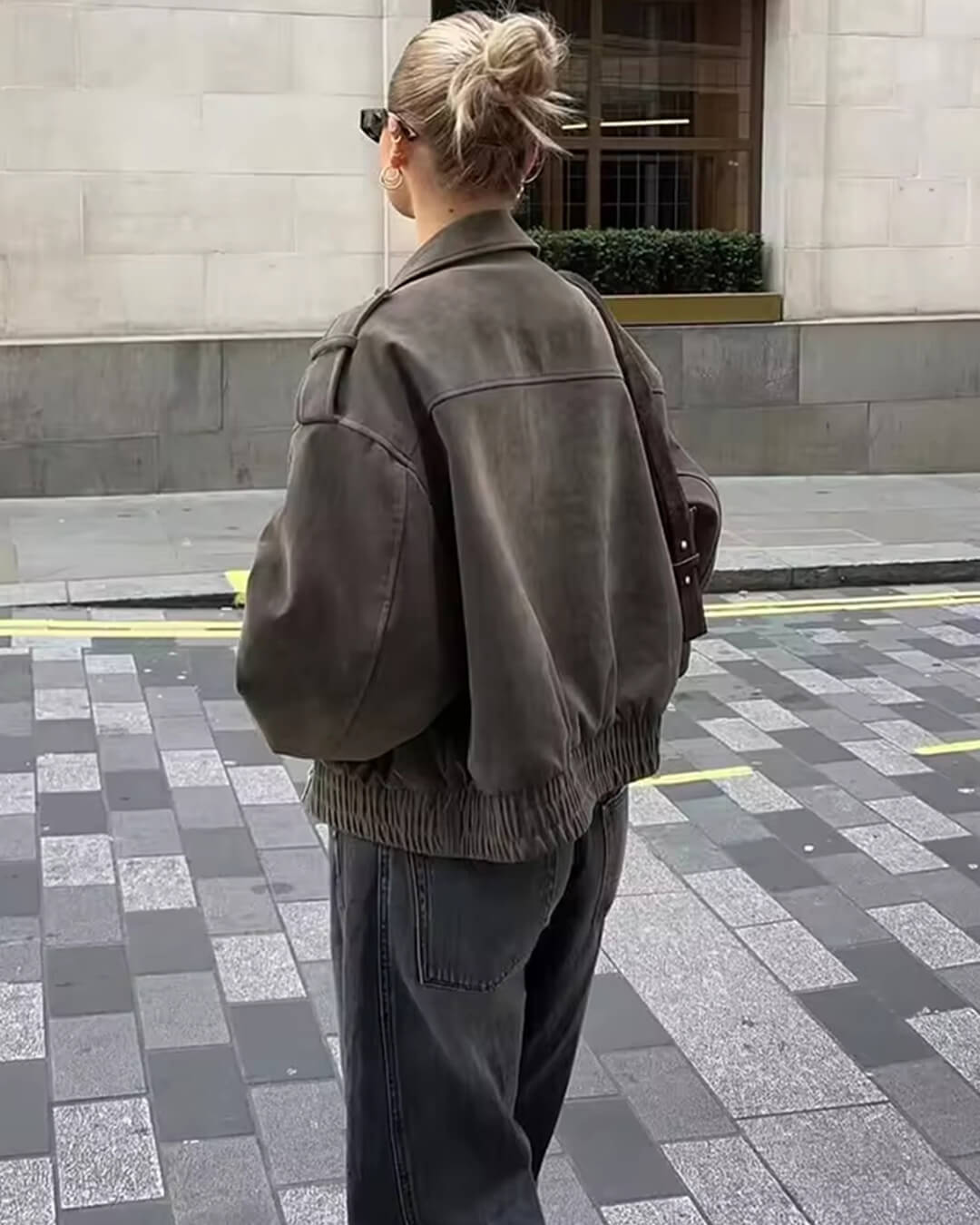 ZEYA - Ginny Suede Pilot Bomber Jacket