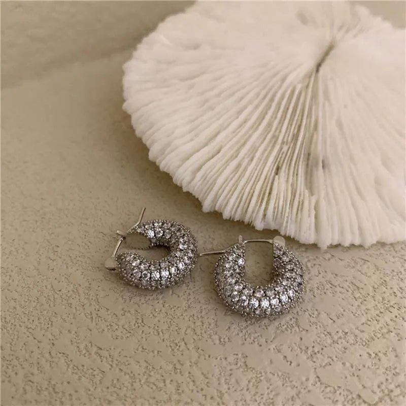 ZEYA - Greta Pave Hoop Earrings
