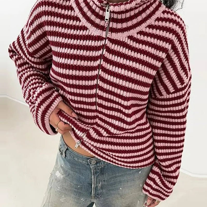 ZEYA - Hanna High Neck Zip-Up Cardigan