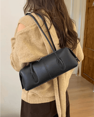 Sac bandoulière cylindrique en cuir Hannah
