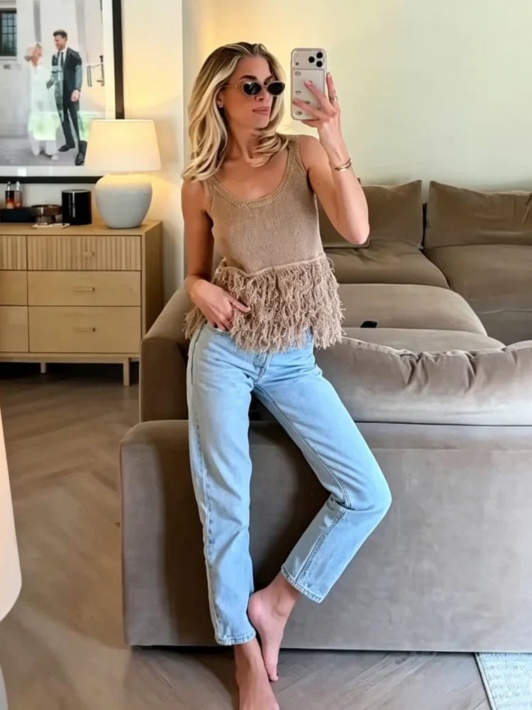 ZEYA - Hannah Tassel Knit Tank Top
