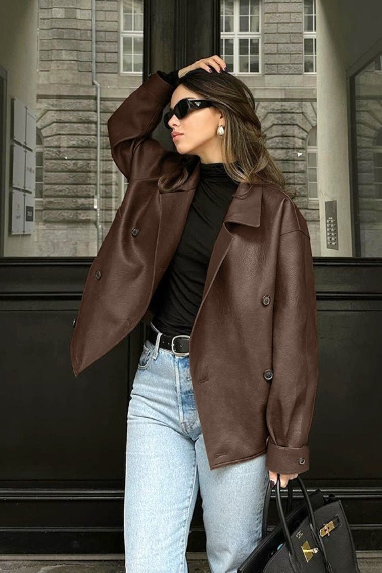 ZEYA - Helen Vintage Faux Leather Coat