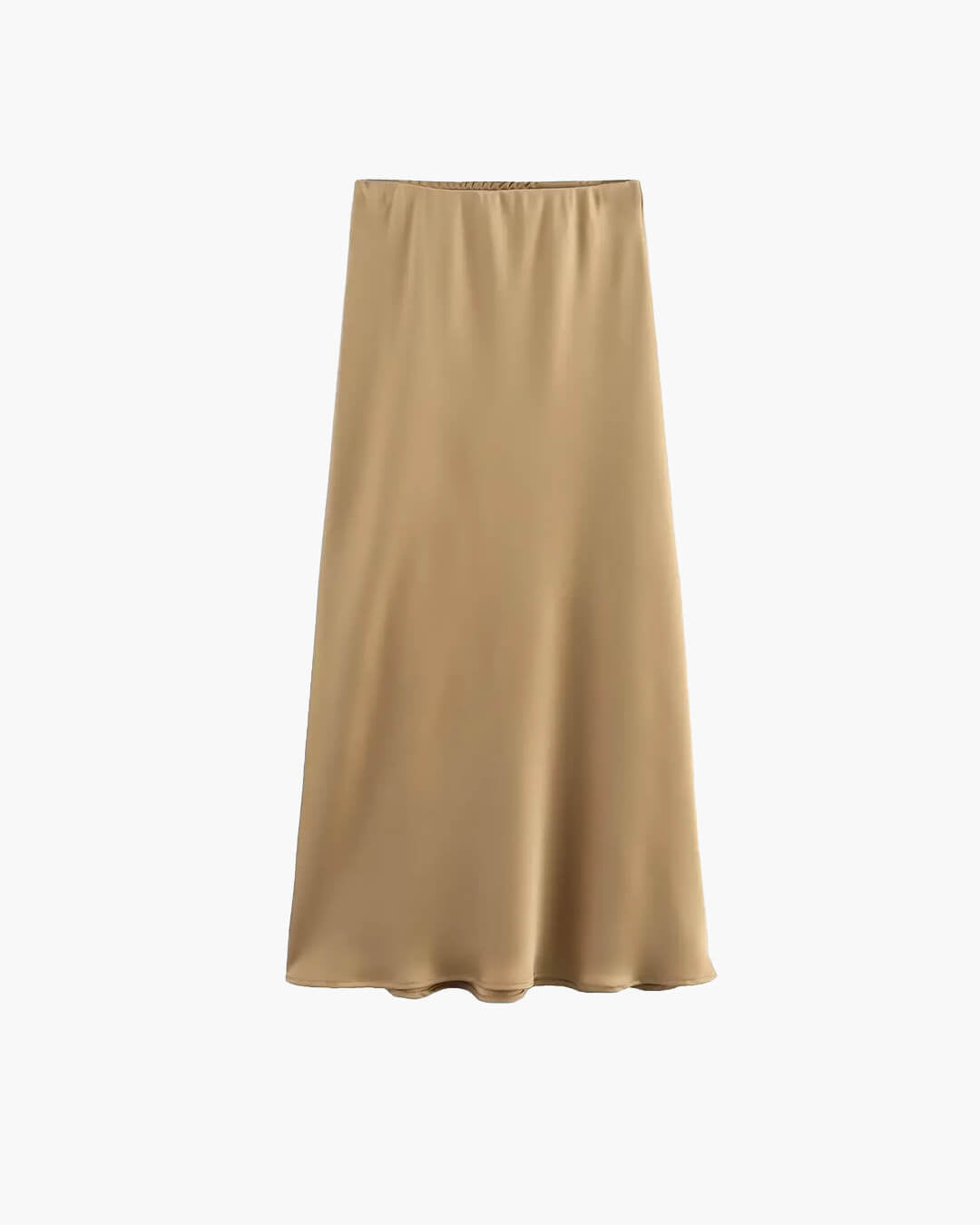 ZEYA - Hilde High Waist Black Satin Midi Skirt