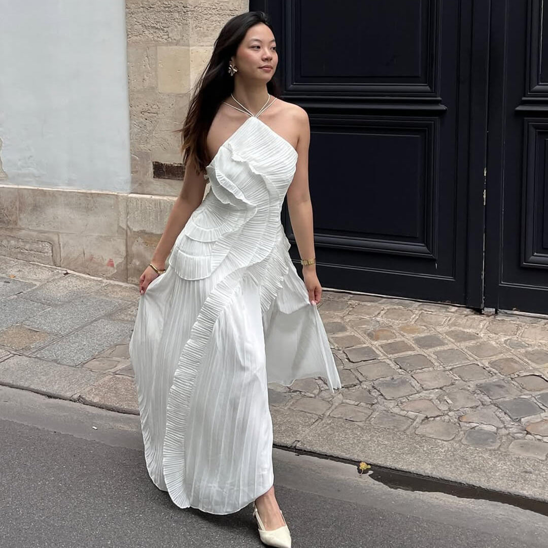 ZEYA - Hiraya Halter Strap Ruffled Tule Dress