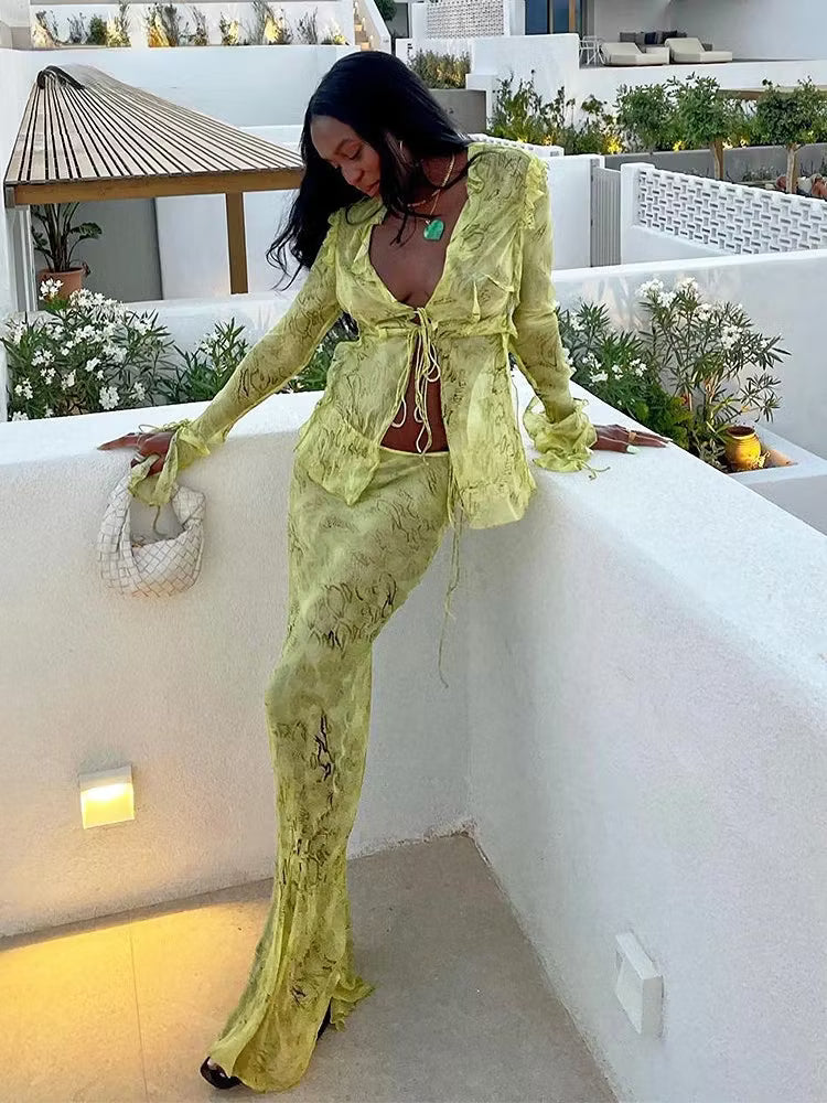 Iris robe maxi bodycon en maille