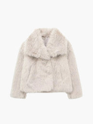 Manteau en fausse fourrure jade