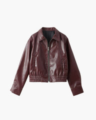 Veste en faux cuir à revers Jade